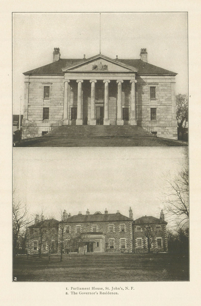 1. Parliament House, St. John's, N. F. 2. The Governor's Residence. Canada 1907